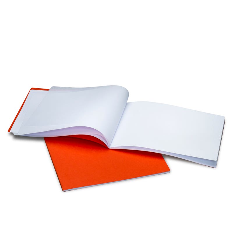 Mittleres Epochenheft 32x24 cm Querformat mit Trennblatt - orange 10 Stück image