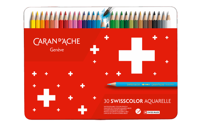 Caran d'Ache Swisscolor Aquarellstifte  Blechetui - 30 Farben sortiert    image