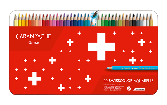 Caran d'Ache Swisscolor Aquarellstifte  Blechetui - 40 Farben sortiert    image