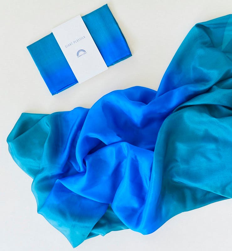 Sarah's Silks Maxi-Seidenspieltuch Erde 90x275 cm - Ozean image