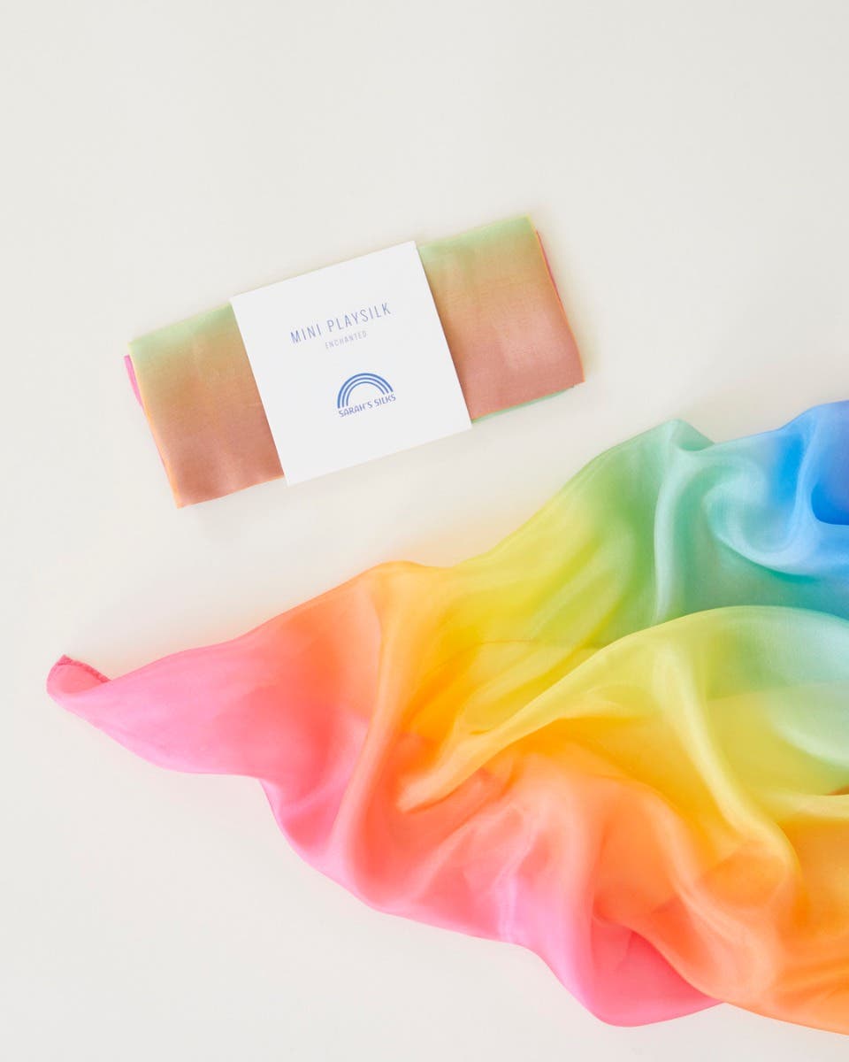 Sarah's Silks Seidenspieltuch 53x53 cm - Regenbogen image