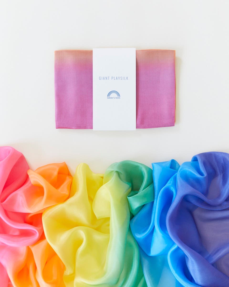 Sarah's Silks Maxi-Seidenspieltuch 89x178 cm - Regenbogen image