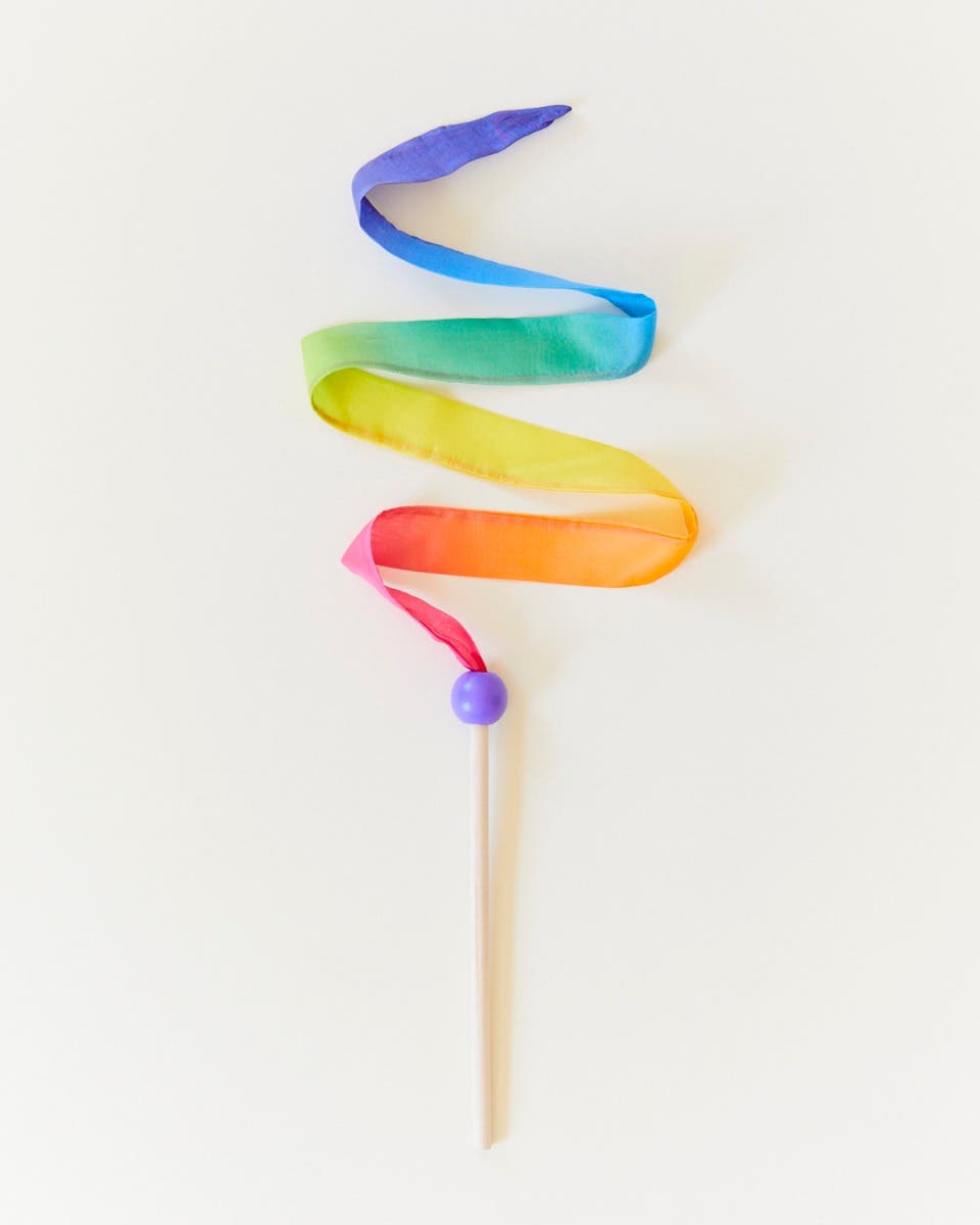 Sarah's Silks Gymnastikband - Regenbogen mit Kugel image