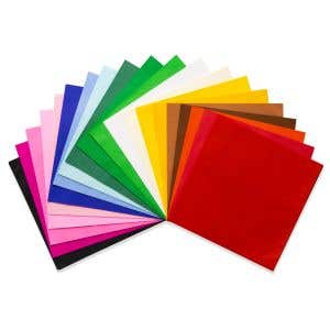 Japanisches Seidenpapier FSC 16x16 cm - sortiert 20 Farben - Block