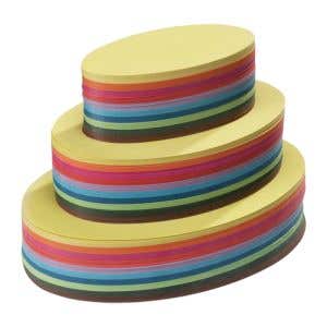 Ovales Faltpapier 60g -  sortiert 10 Farben - 500 Blatt