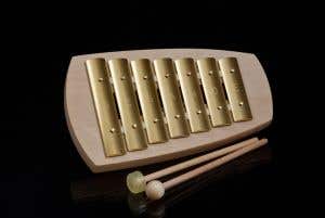Auris Glockenspiel gerade pentatonic 7 Töne Gerade/Blech (Ahornholz mit 2 Schlegeln Holz & Gummi)