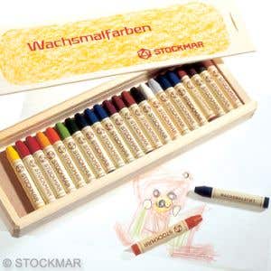 Stockmar Wachsmalstifte Sortiment - 24 Farben Holzkasten
