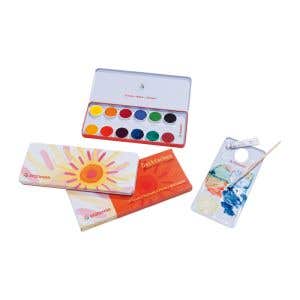 Stockmar Deckfarbenkasten Künstlerqualität 12 Farben inklusive Deckweiß, Pinsel und Mischpalette DE